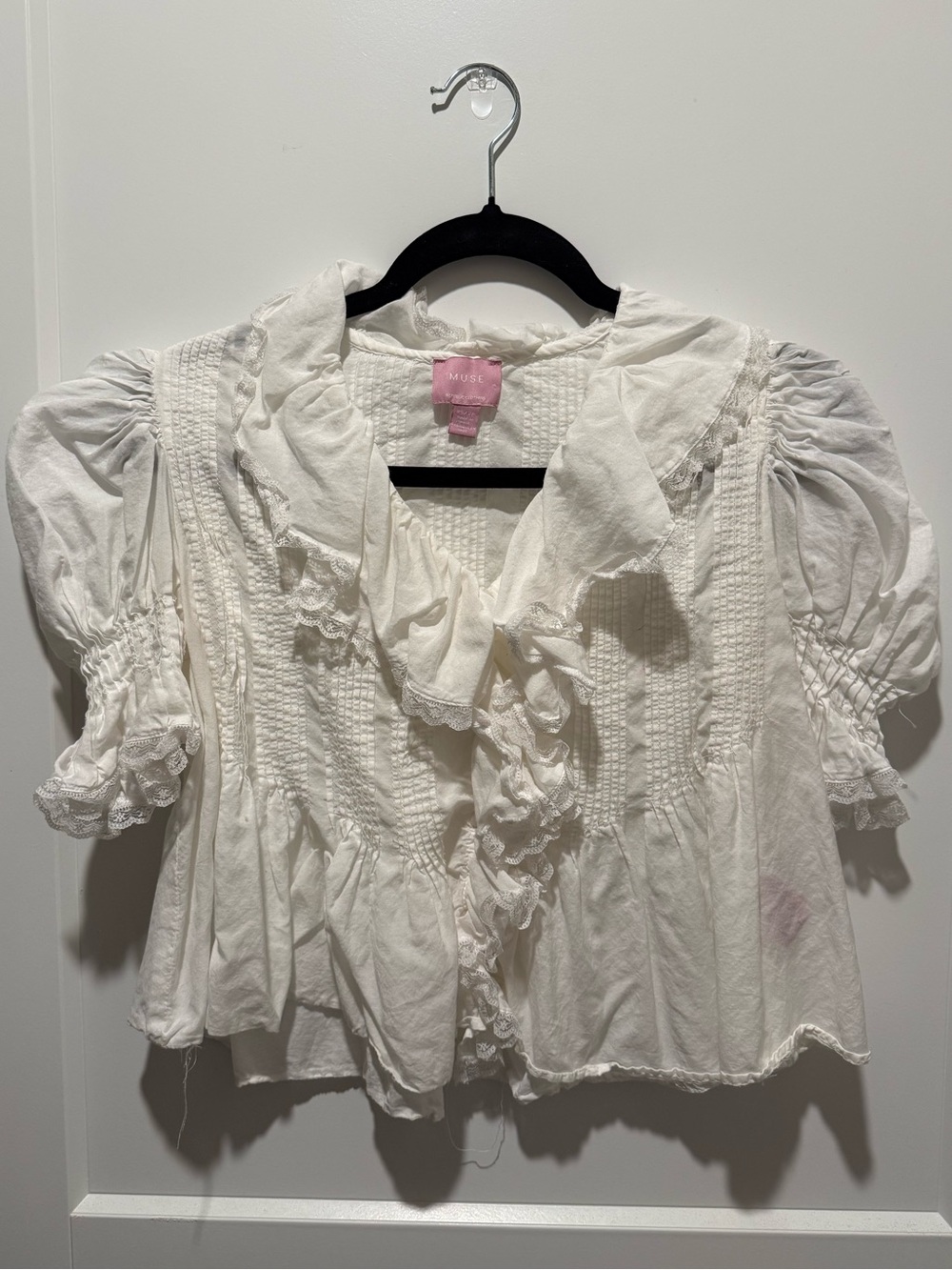 Romantic Ruffle White Women's Blouse